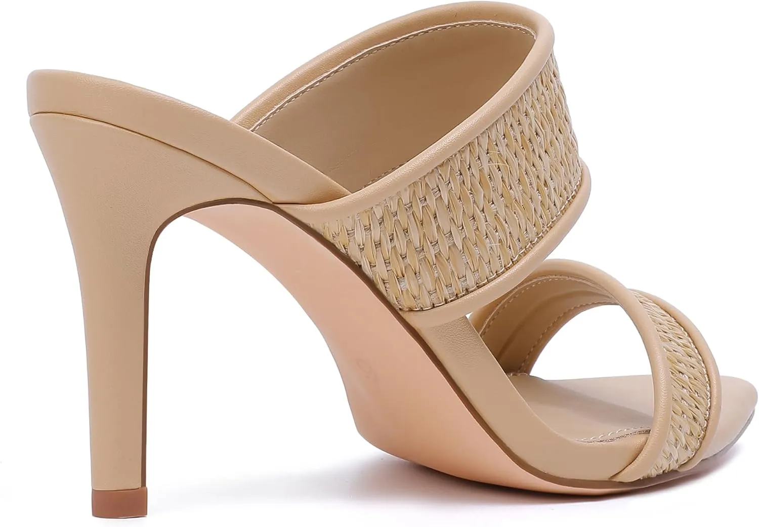 vivianly Clear Pointed Toe Heels Sandals Transparent Strap Stiletto High Heels Slip on Mules for Women