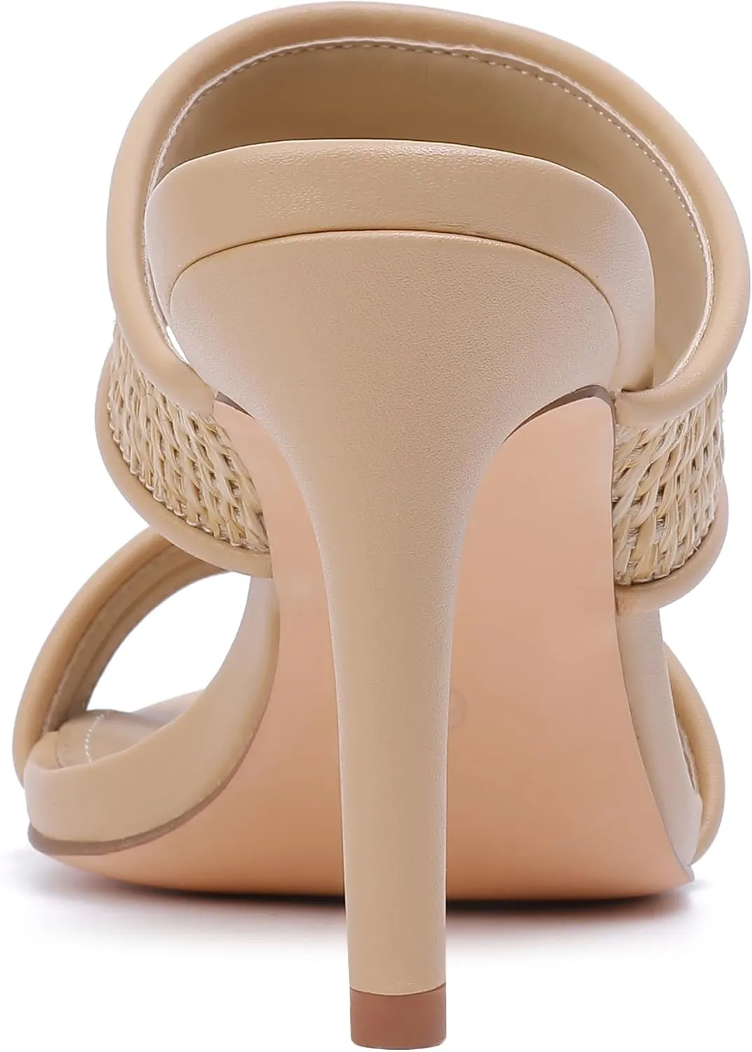vivianly Clear Pointed Toe Heels Sandals Transparent Strap Stiletto High Heels Slip on Mules for Women