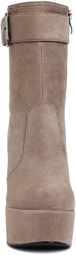 Wanderer Flared Block Heel Mid-Calf Boots