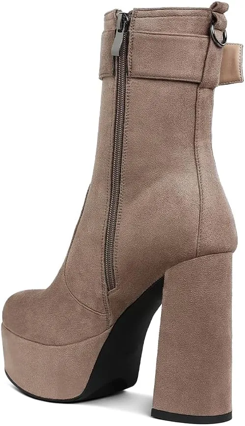 Wanderer Flared Block Heel Mid-Calf Boots