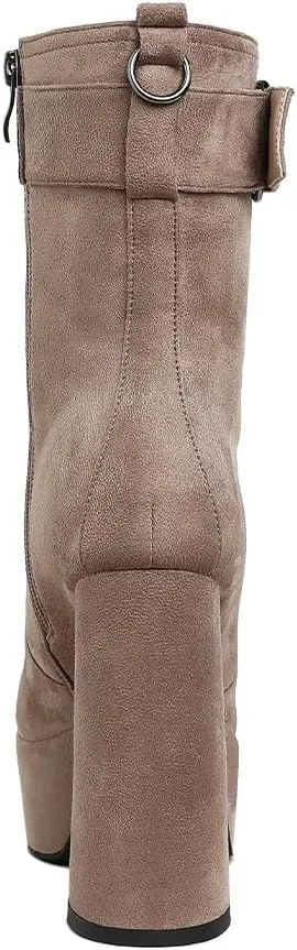 Wanderer Flared Block Heel Mid-Calf Boots