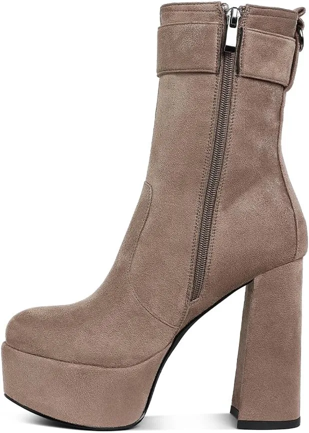 Wanderer Flared Block Heel Mid-Calf Boots