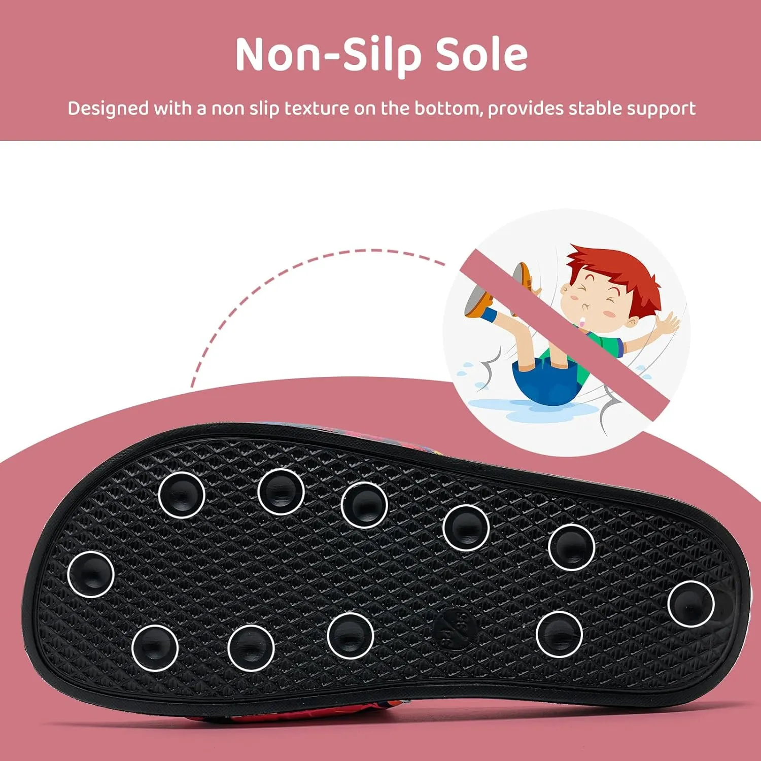 WateLves Girls & Boys Slide Sandals Kids Summer Slippers Slip On for Outdoor Beach Pool Shower (Little Kid/Big Kid)