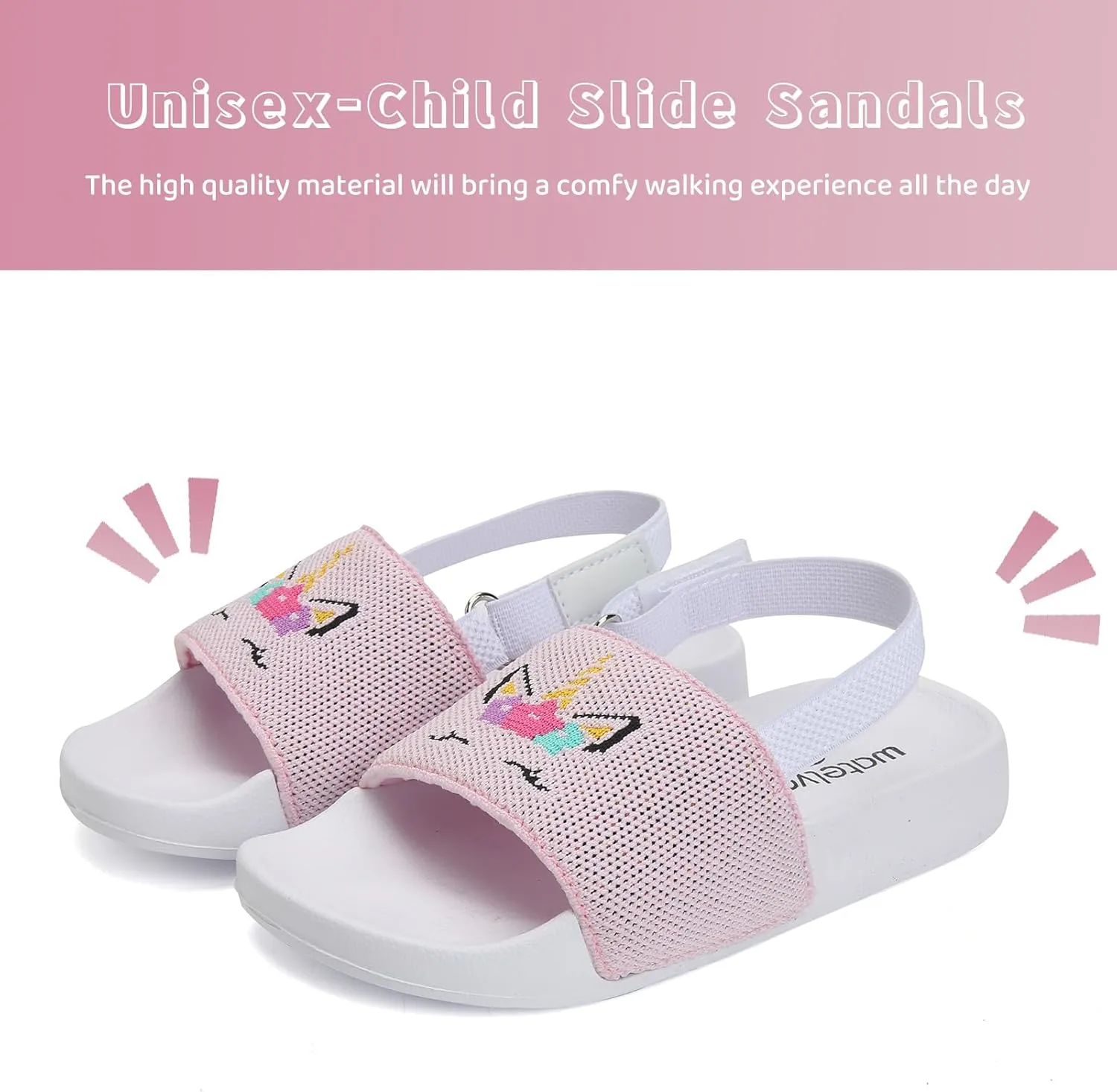 WateLves Toddler Boys Girls Slides Sandals for Swim Beach Kids Water Shoes Casual Slippers