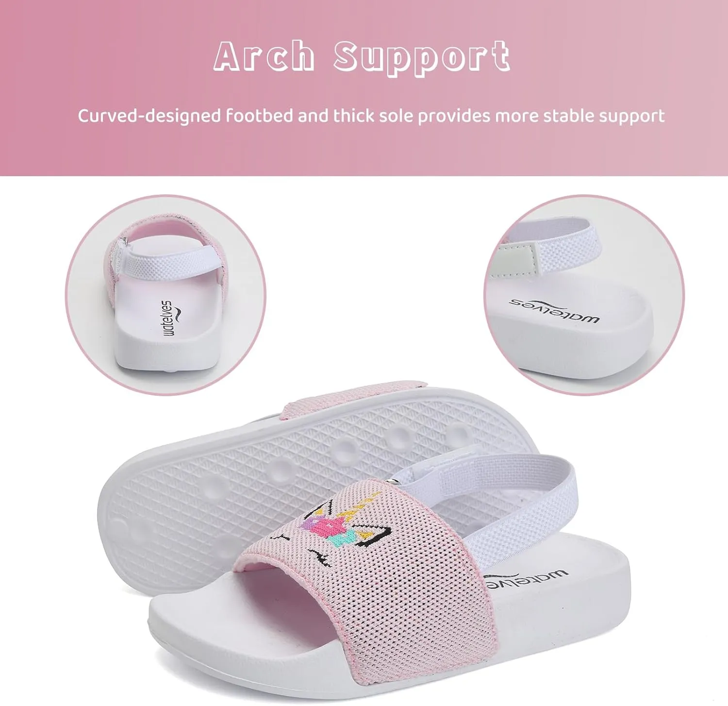 WateLves Toddler Boys Girls Slides Sandals for Swim Beach Kids Water Shoes Casual Slippers