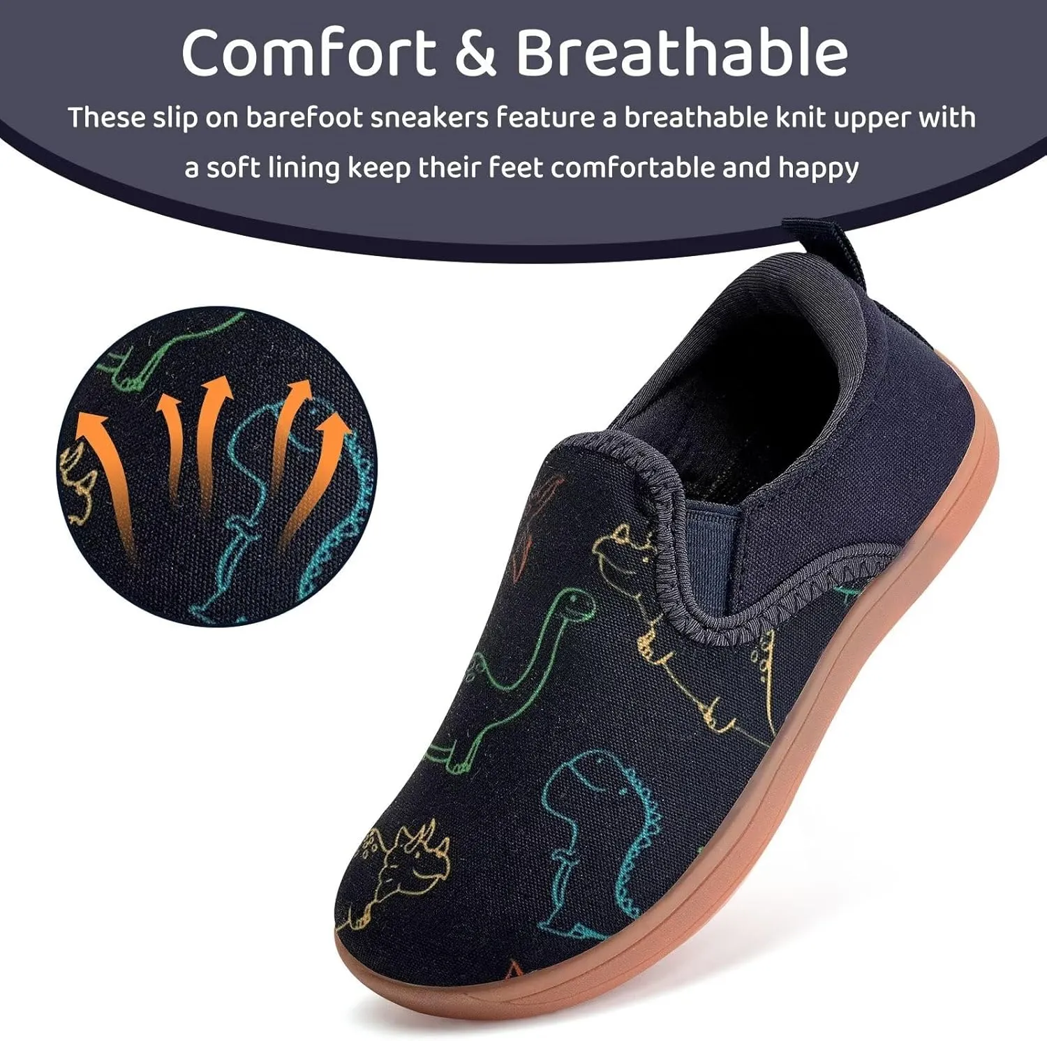 WateLves Toddler Little Kid Wide Barefoot Shoes Boys Girls Minimalist Slip On Sneakers Canvas Walking Shoes Fit Naturally Zero Drop Sole