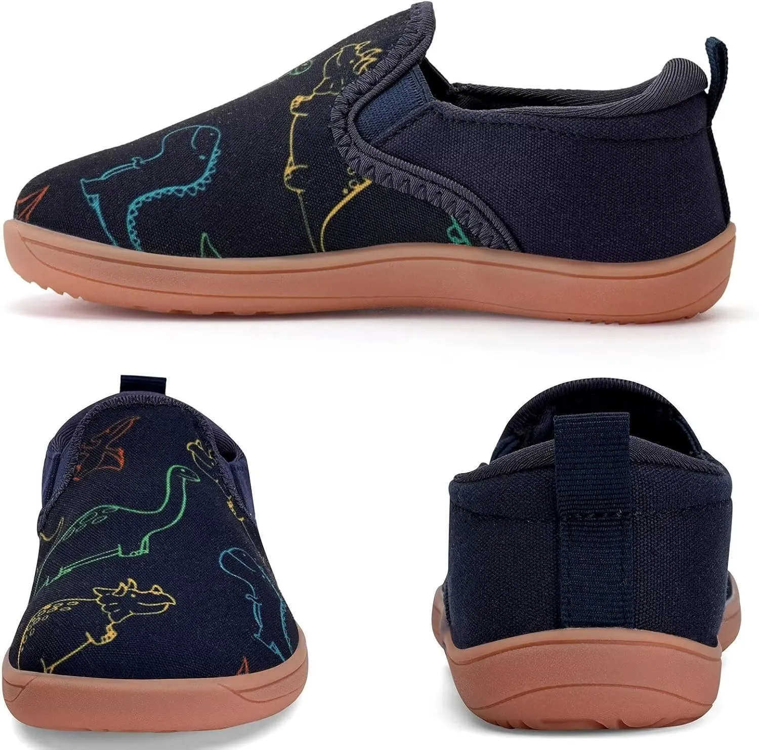 WateLves Toddler Little Kid Wide Barefoot Shoes Boys Girls Minimalist Slip On Sneakers Canvas Walking Shoes Fit Naturally Zero Drop Sole