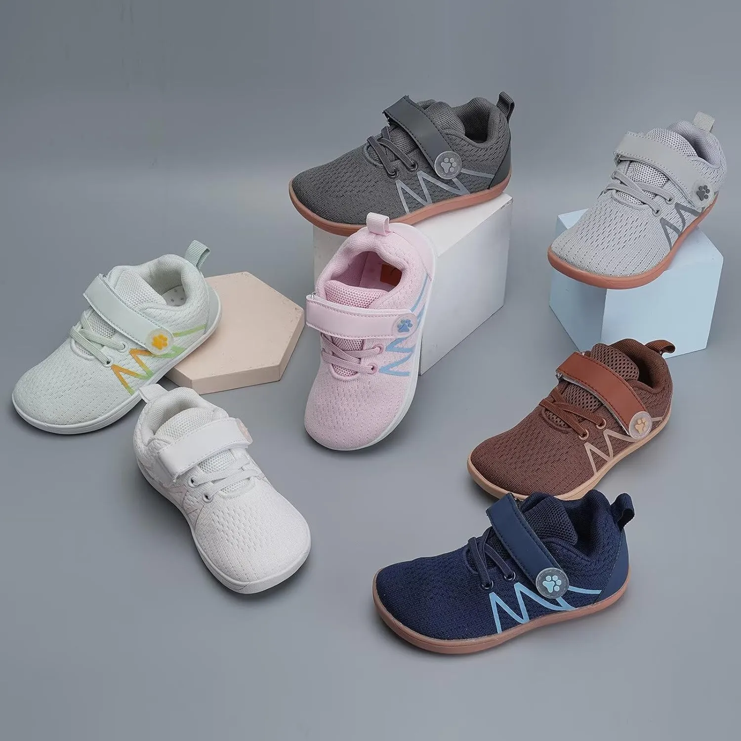 WateLves Toddler Shoes Little Kids Boys Girls Wide Barefoot Shoes Minimalist Walking Sneakers Breathable Lightweight Fit Naturally Zero Drop Sole