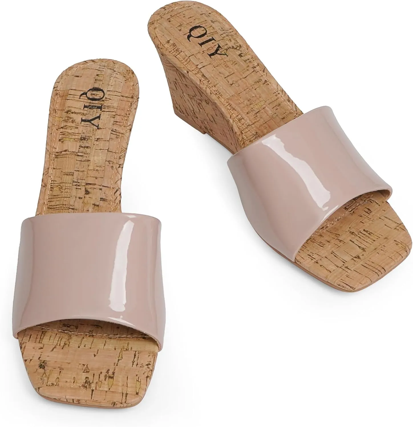 Wedge Sandals for Women Open Toe Wedge Heels for Women Square Toe Wedge Mules