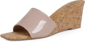 Wedge Sandals for Women Open Toe Wedge Heels for Women Square Toe Wedge Mules