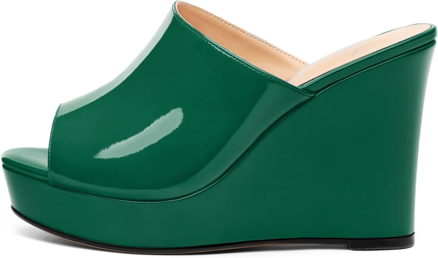 Wedge Sandals for Women Platform High Heels Summer Mules Slip on Comfortable Casual Open Toe Heeled Sandals 3.94 Inch