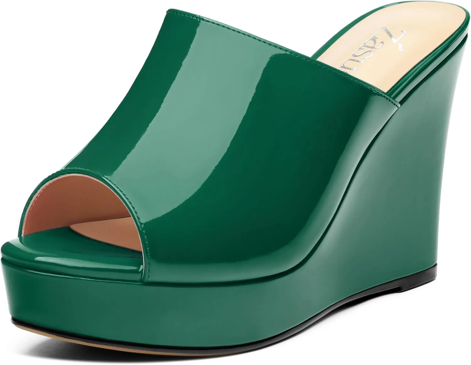 Wedge Sandals for Women Platform High Heels Summer Mules Slip on Comfortable Casual Open Toe Heeled Sandals 3.94 Inch