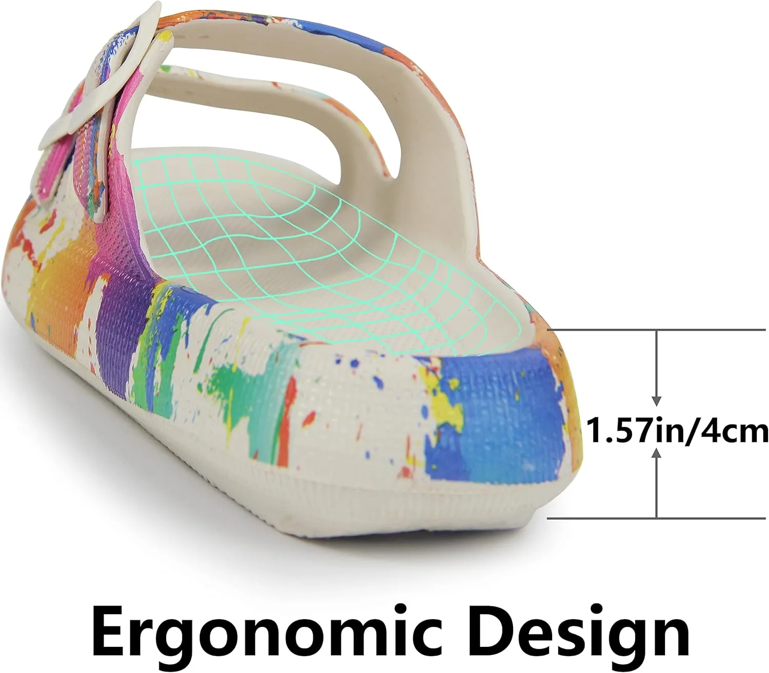 Weweya Sandals for Women and Men - Pillow Slippers - Double Buckle Adjustable Slides - EVA Flat Sandals