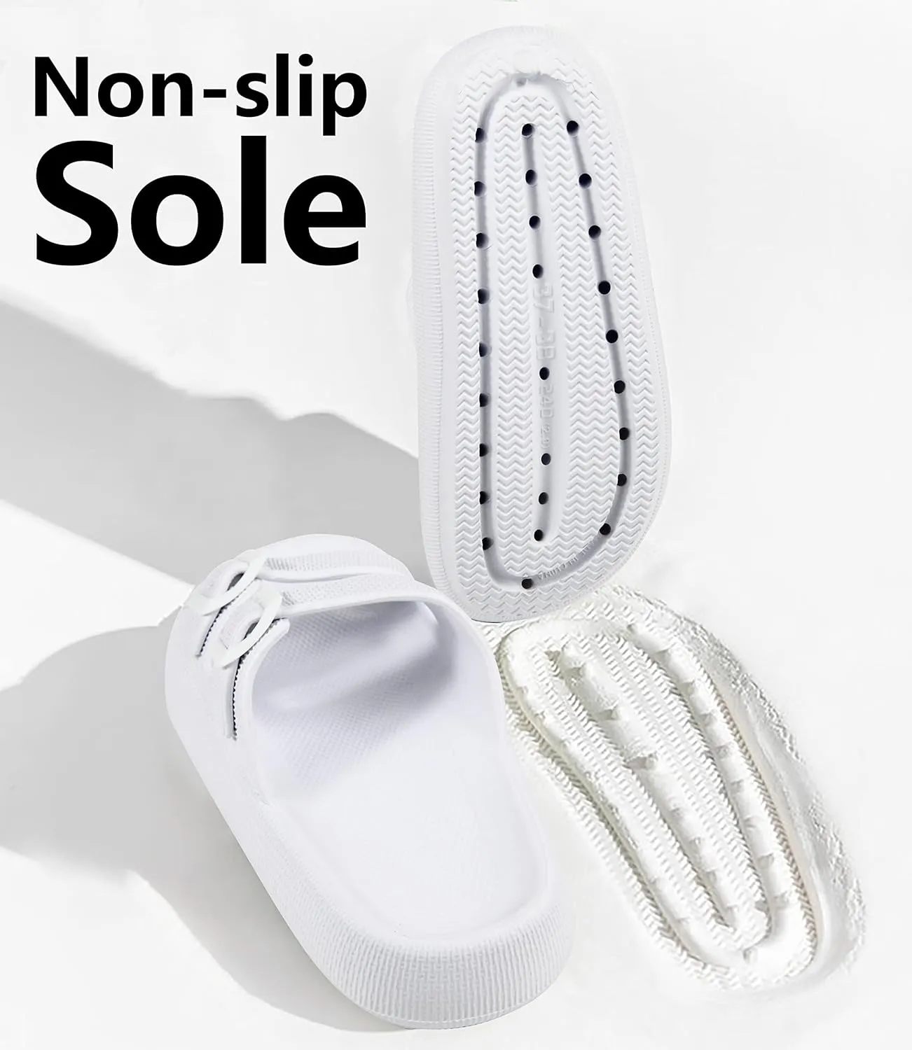 Weweya Sandals for Women and Men - Pillow Slippers - Double Buckle Adjustable Slides - EVA Flat Sandals