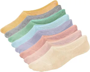 WHISPER DEER No Show Liner Socks Women - (Size 4-7/7-10/10-13) Low cut Invisible Cotton Sneaker Socks with Non Slip Grips