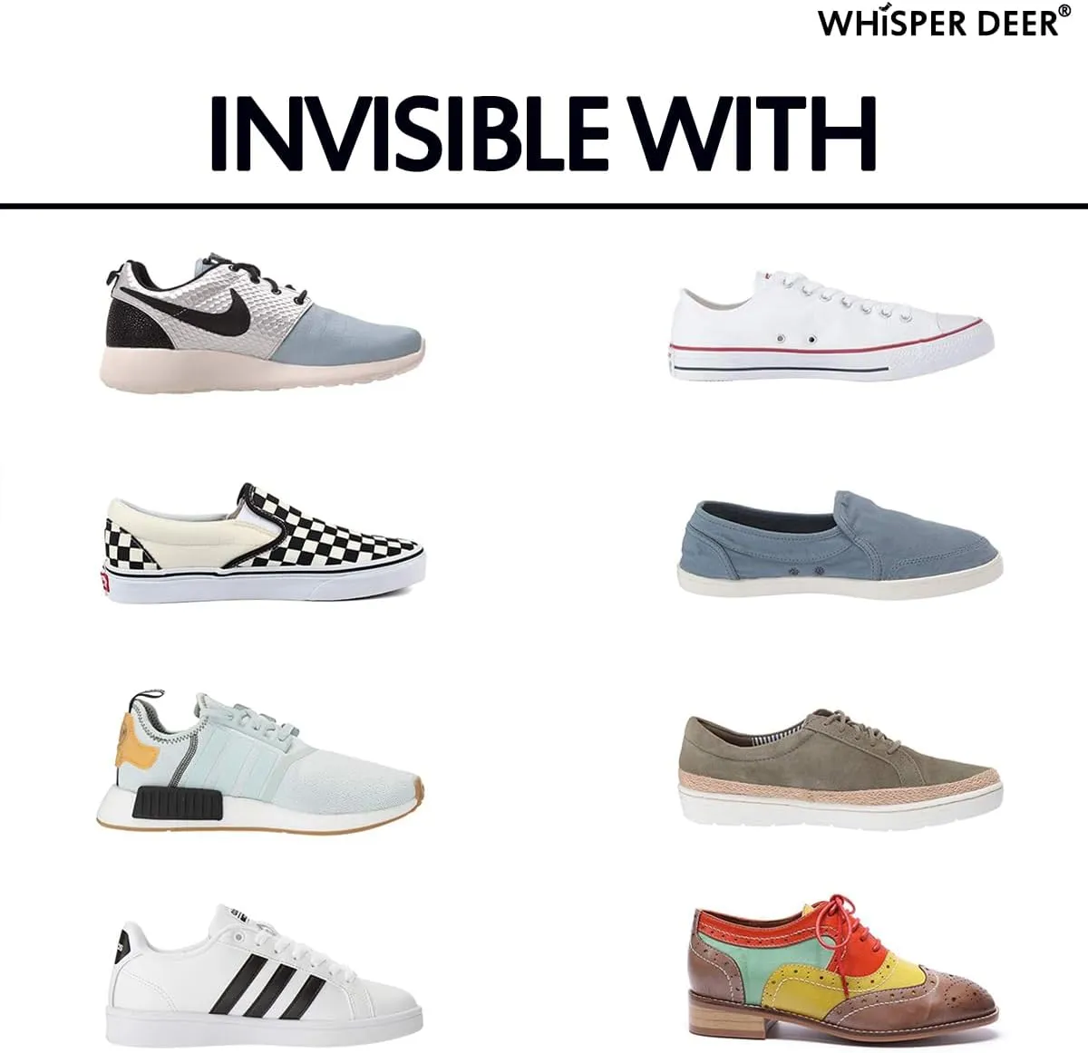 WHISPER DEER No Show Liner Socks Women - (Size 4-7/7-10/10-13) Low cut Invisible Cotton Sneaker Socks with Non Slip Grips