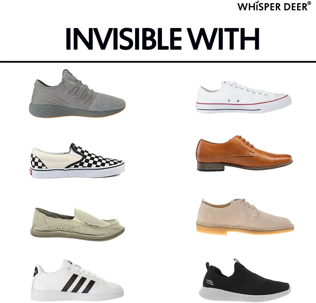 WHISPER DEER No Show Low Cut Socks Men - Invisible Casual Cotton Loafer Socks With Non-Slip Grip (3/6/12 Packs)