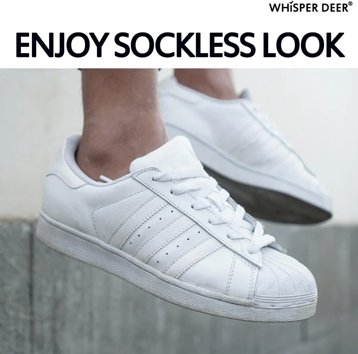 WHISPER DEER No Show Low Cut Socks Men - Invisible Casual Cotton Loafer Socks With Non-Slip Grip (3/6/12 Packs)