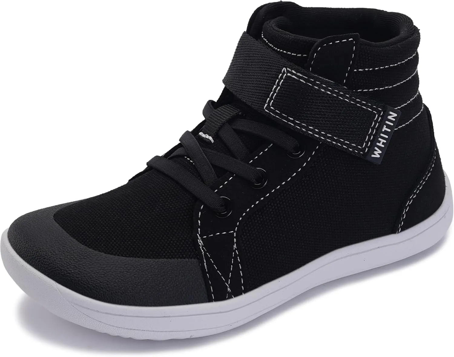 WHITIN Little/Big Kid Wide High Top Barefoot Shoes | Street-Style Minimalist Sneakers for Boys/Girls | Natural & Healthy Fit