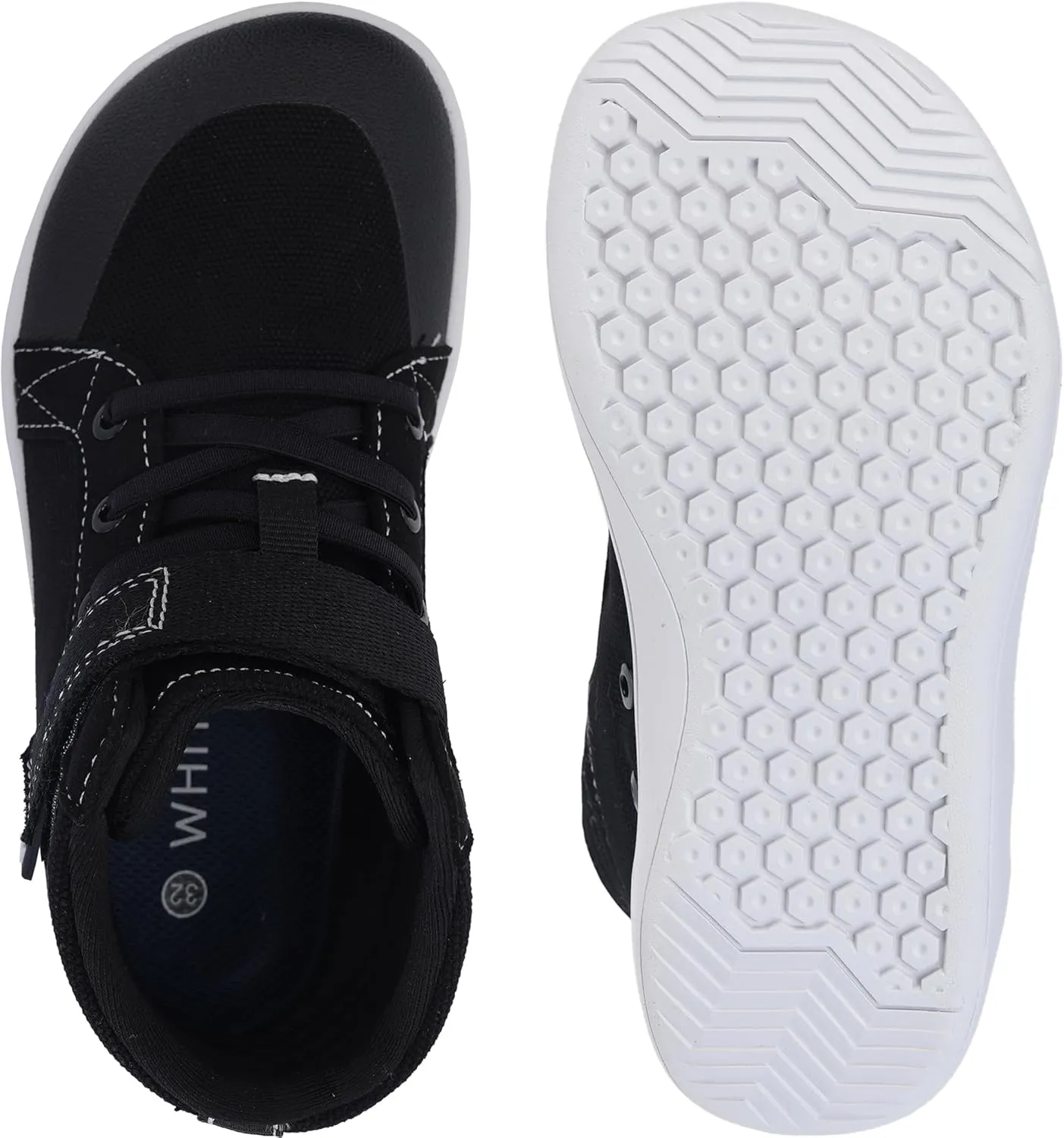 WHITIN Little/Big Kid Wide High Top Barefoot Shoes | Street-Style Minimalist Sneakers for Boys/Girls | Natural & Healthy Fit