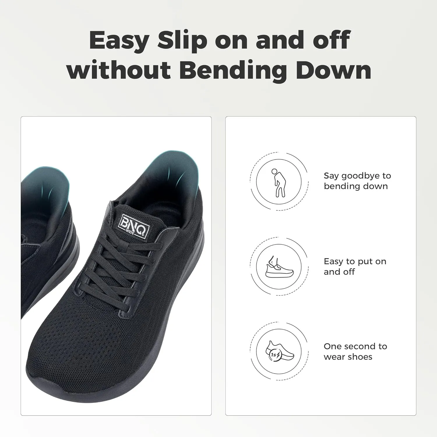 Wide Toe Box Mens Slip On Walking Shoes with Arch Support Casual Dress Shoes Fashion Tennis Sneaker for Business Work Ourdoors Size 7-12