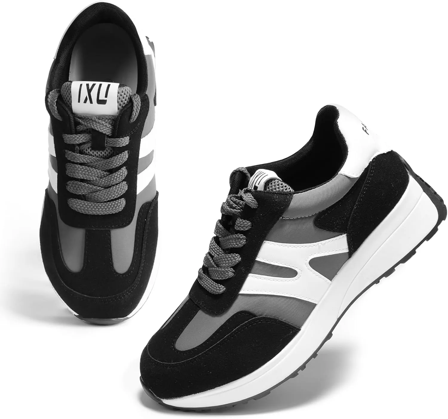 Wide Toe Box Shoes Women Wide Fashion Sneakers Comfortable Casual Walking Non-Slip Memory Foam Tennis Shoes Genuine Suede Sneakers