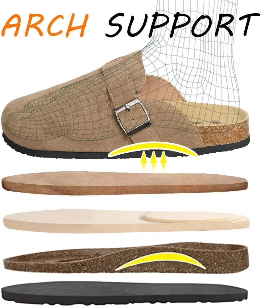 WINSEAD Clogs for Women Men Dupes Unisex Slip-on Potato Shoes Footbed Suede Cork Clogs and Mules