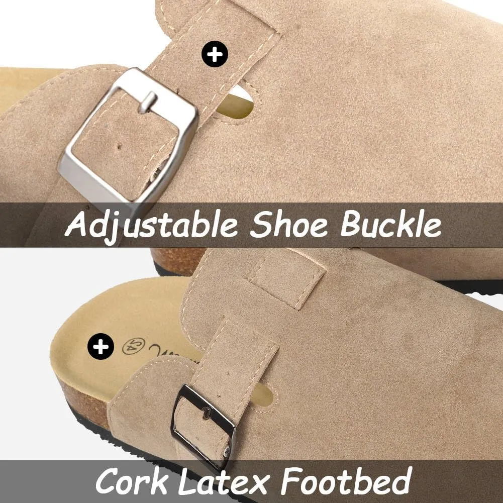 WINSEAD Clogs for Women Men Dupes Unisex Slip-on Potato Shoes Footbed Suede Cork Clogs and Mules