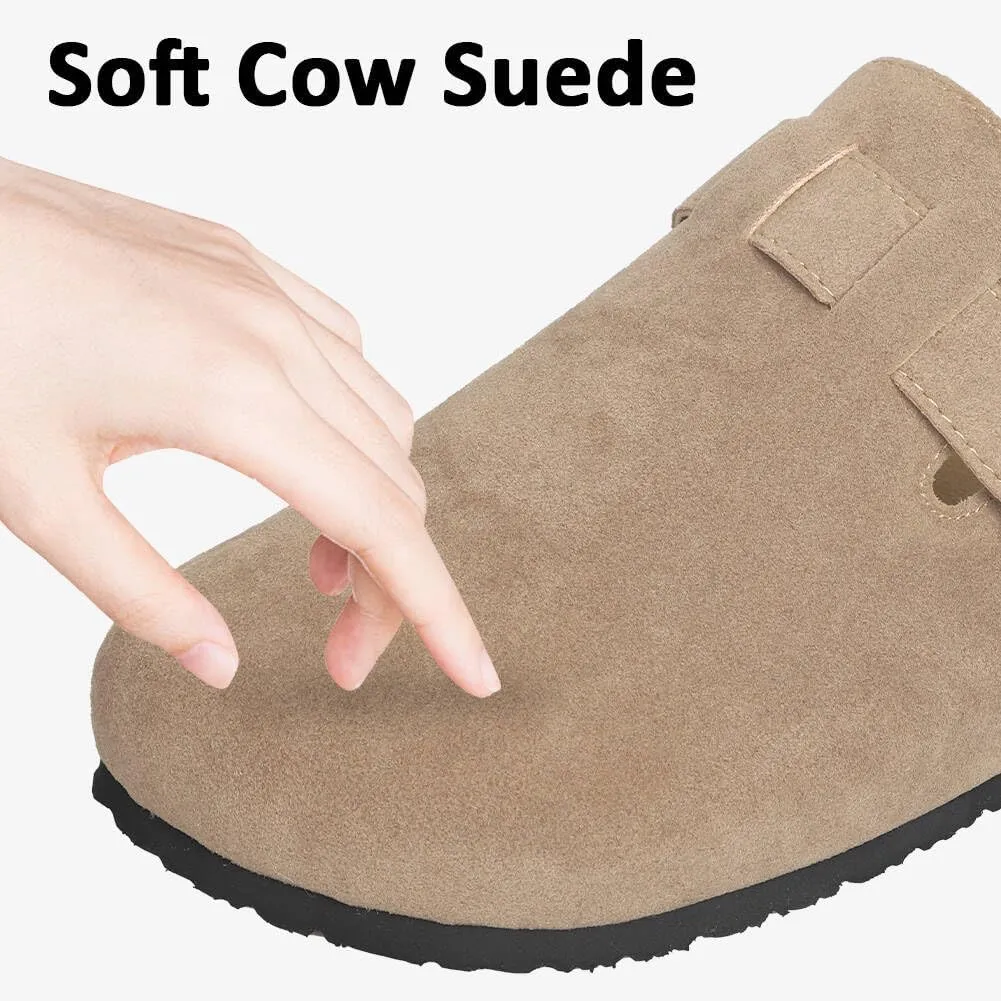 WINSEAD Clogs for Women Men Dupes Unisex Slip-on Potato Shoes Footbed Suede Cork Clogs and Mules