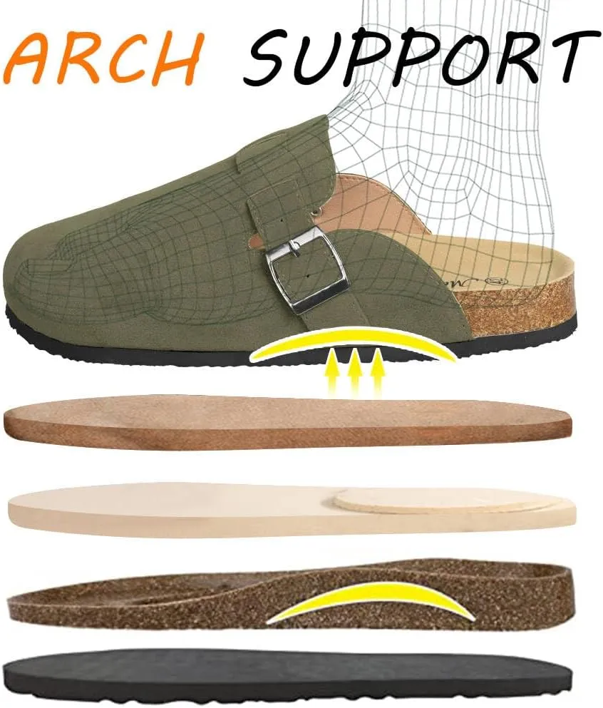 WINSEAD Clogs for Women Men Dupes Unisex Slip-on Potato Shoes Footbed Suede Cork Clogs and Mules