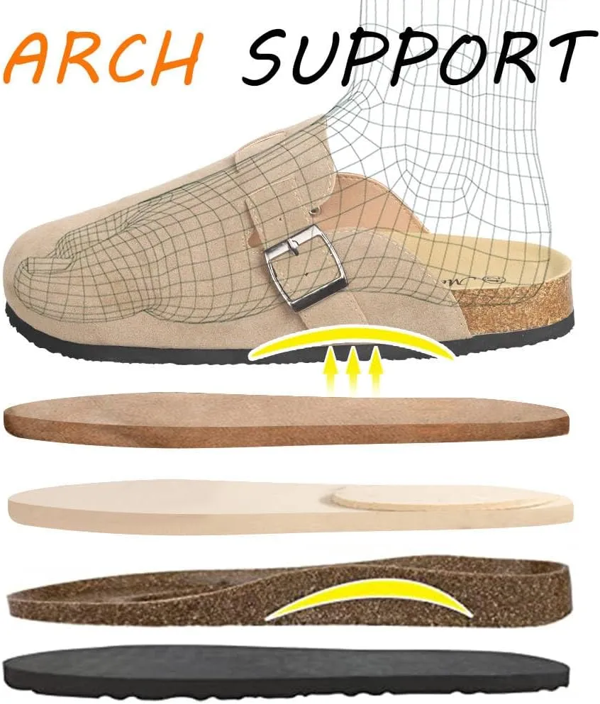 WINSEAD Clogs for Women Men Dupes Unisex Slip-on Potato Shoes Footbed Suede Cork Clogs and Mules