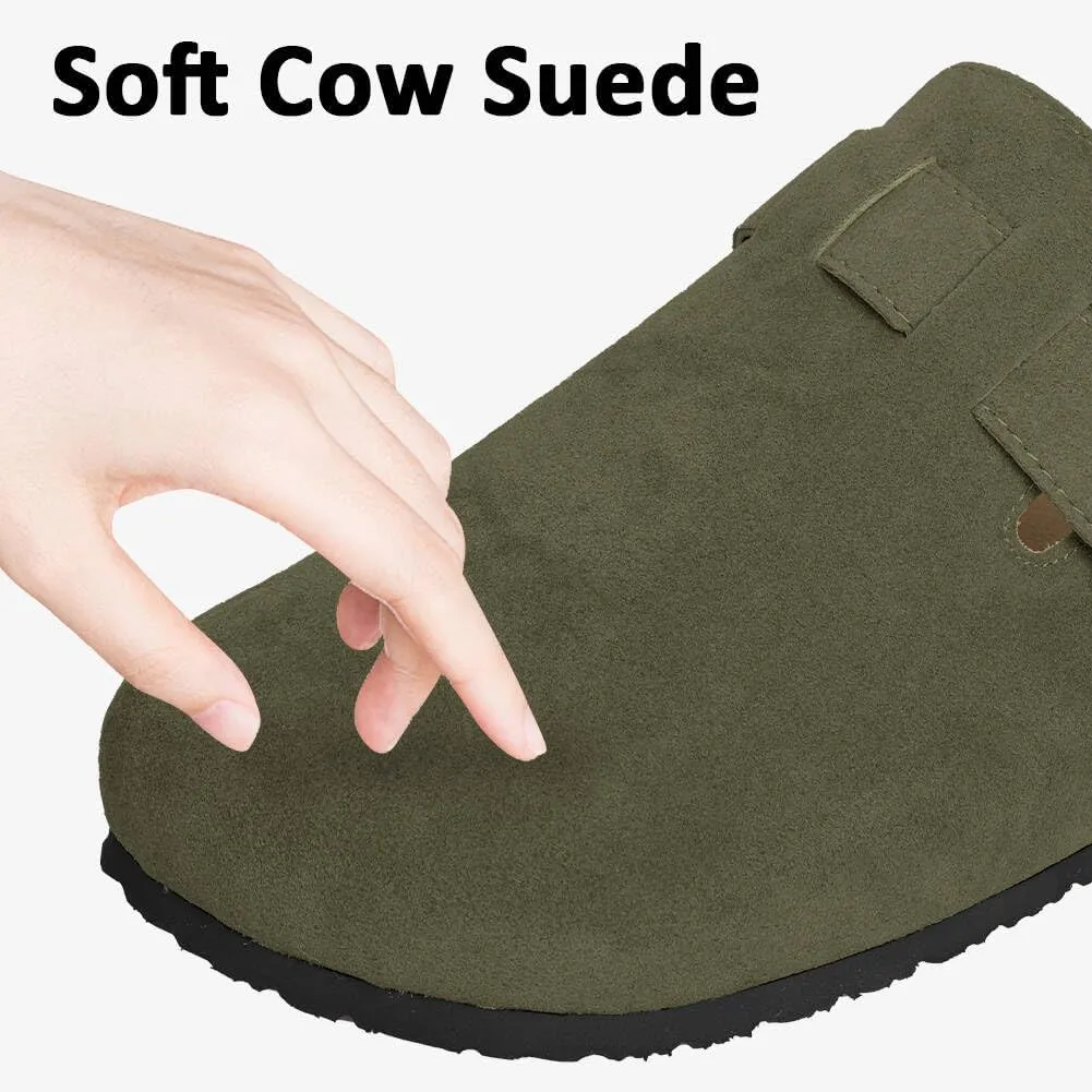 WINSEAD Clogs for Women Men Dupes Unisex Slip-on Potato Shoes Footbed Suede Cork Clogs and Mules