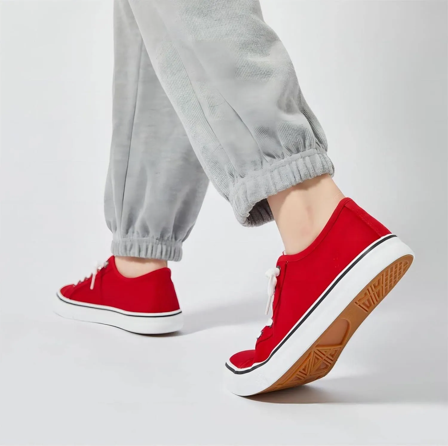 Women Canvas Sneaker Slip On Non Slip Casual Shoes Lace Up Canvas Low Top White Shoes Loafers for Women Fashion Black Sneaker