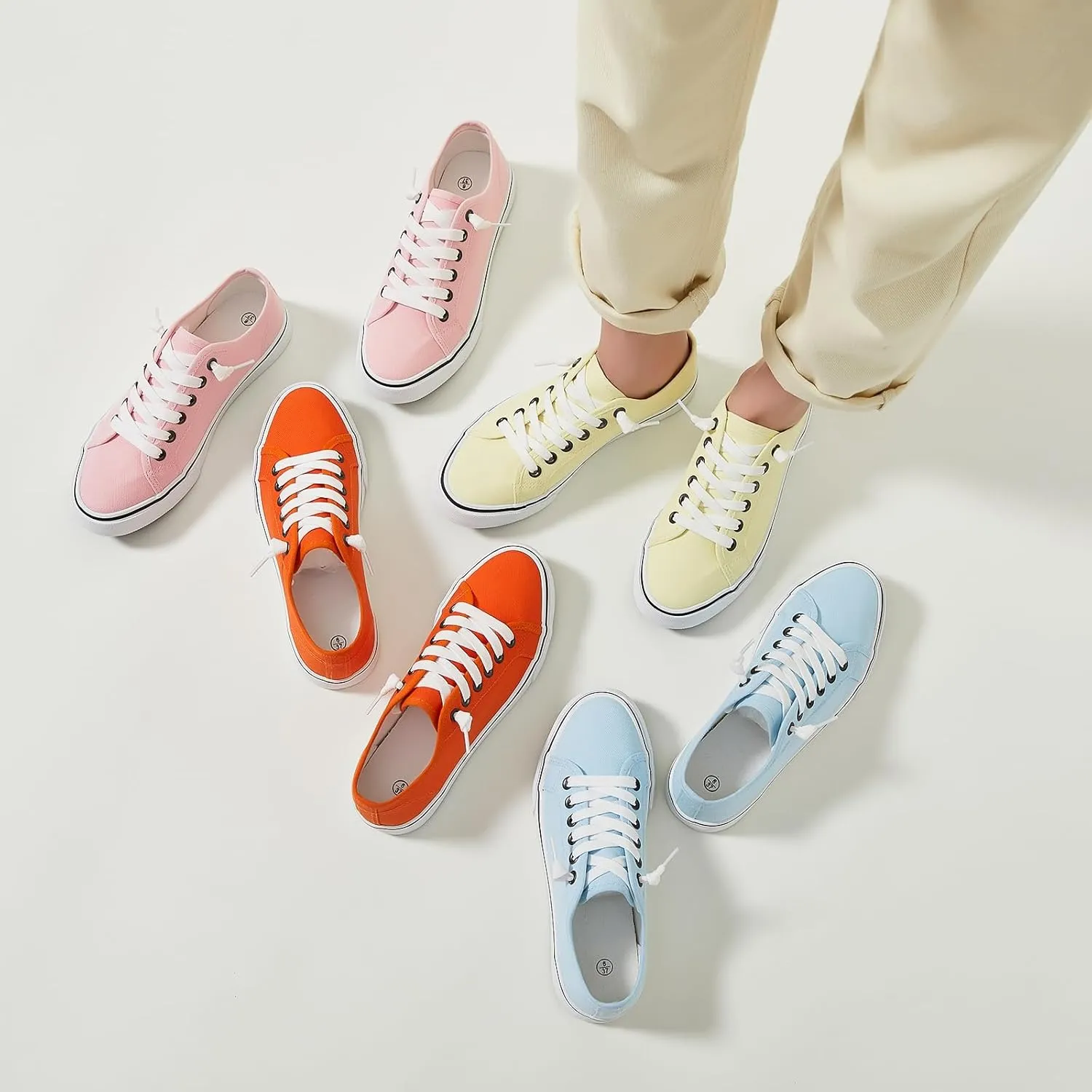 Women Canvas Sneaker Slip On Non Slip Casual Shoes Lace Up Canvas Low Top White Shoes Loafers for Women Fashion Black Sneaker