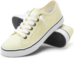 Women Canvas Sneaker Slip On Non Slip Casual Shoes Lace Up Canvas Low Top White Shoes Loafers for Women Fashion Black Sneaker