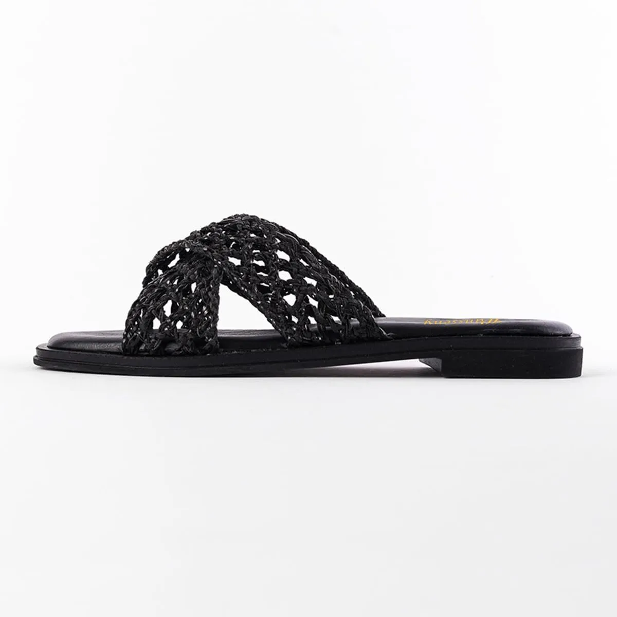 Women Chic Braided Reticular Open Toe Flat Mules Soft Insole Stylish Slide Sandals Slip on Casual Daily Dress Slippers Size 4-16 US
