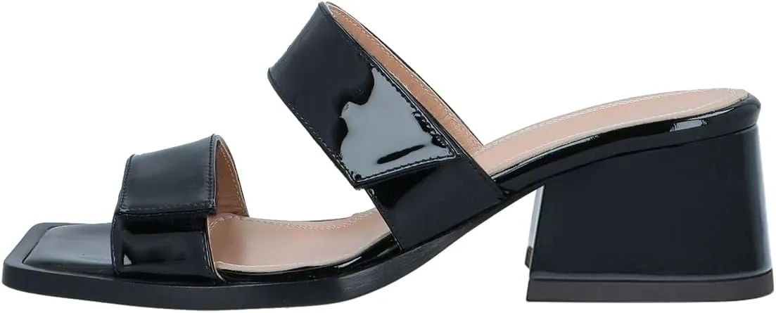 Women Classic Open Toe Block Low Heel Mules Slip On Ladies Comfy Casual Slipper Shoes Size 4-16 US