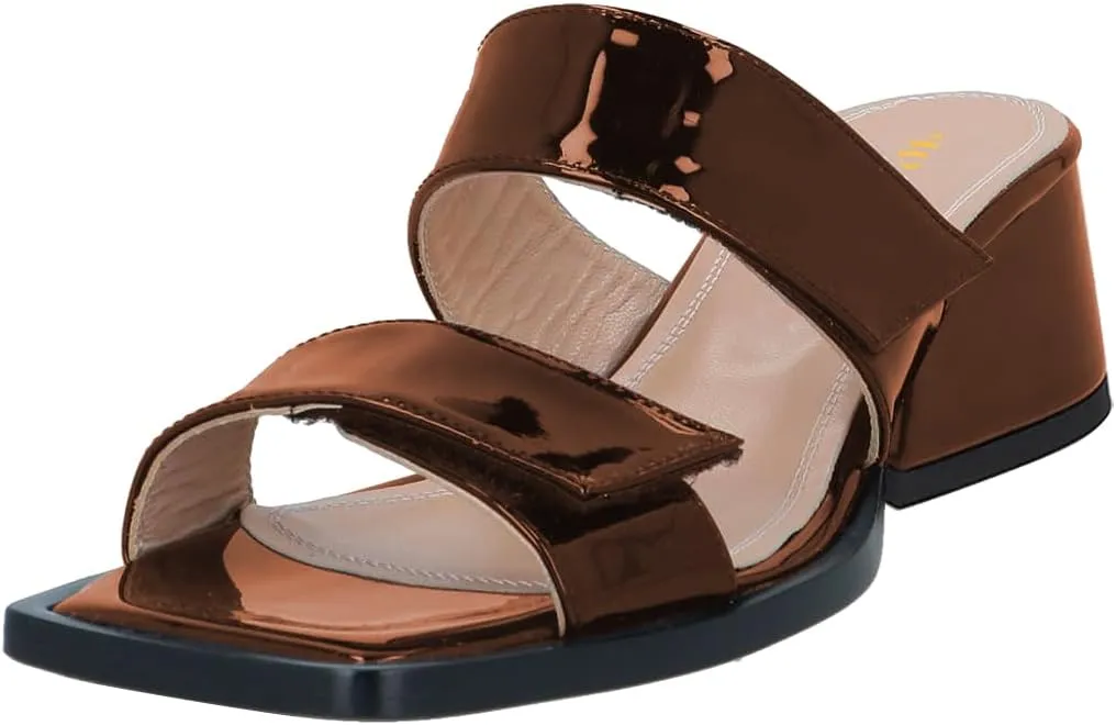 Women Classic Open Toe Block Low Heel Mules Slip On Ladies Comfy Casual Slipper Shoes Size 4-16 US