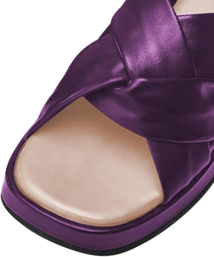 Women Classic Soft Insole Open Toe Platform Wedge Mules Slip on Casual Daily Indoor Outdoor Slide Sandals Size 4-16 US