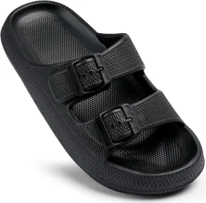 Women Cloud Slide Sandals Woman Slip on Lightweight Adjustable Buckle Slides with Non-Slip Sole for Indoor/Outdoor Use