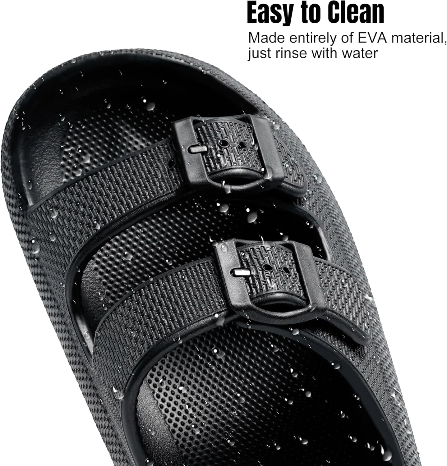 Women Cloud Slide Sandals Woman Slip on Lightweight Adjustable Buckle Slides with Non-Slip Sole for Indoor/Outdoor Use