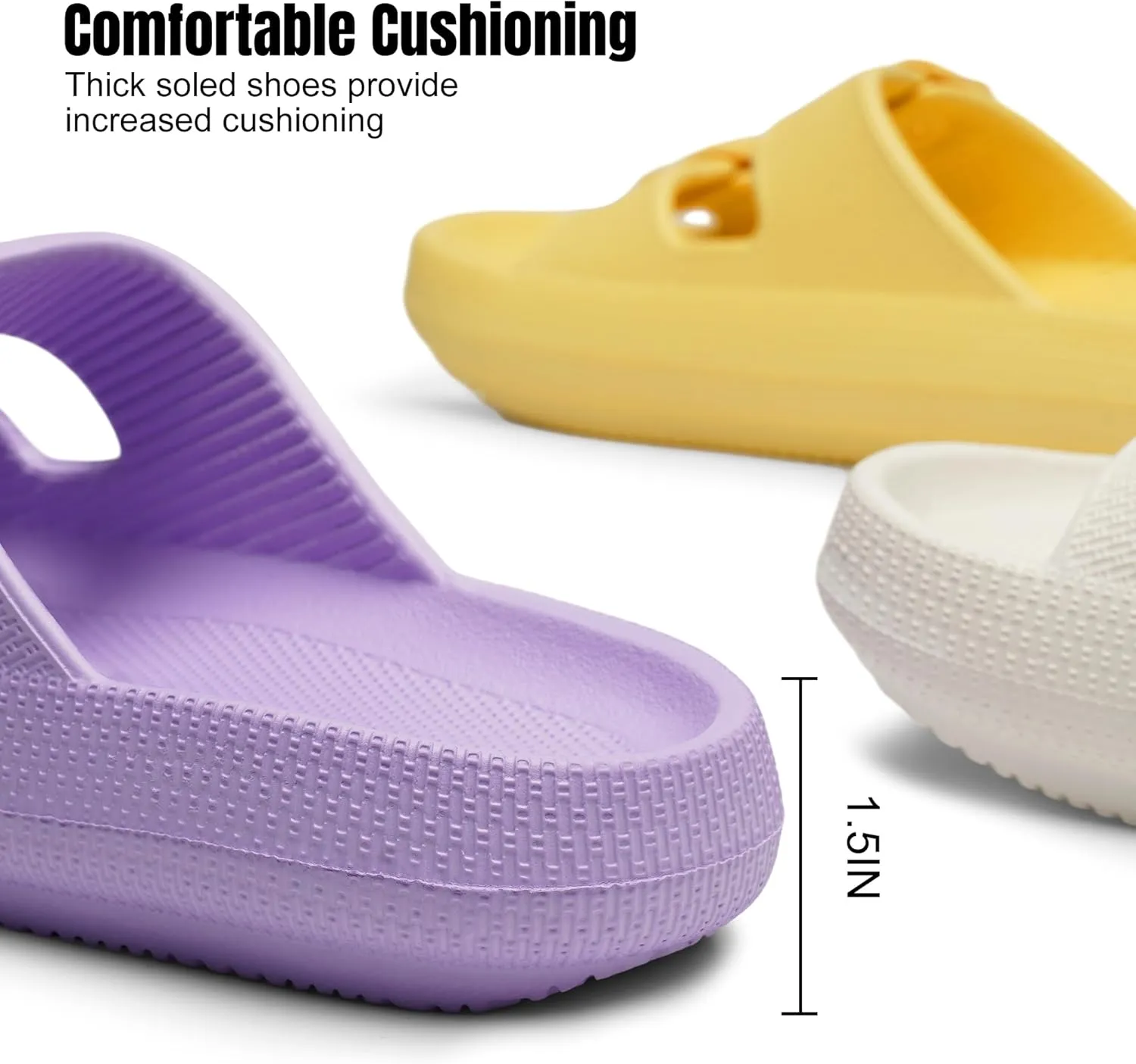 Women Cloud Slide Sandals Woman Slip on Lightweight Adjustable Buckle Slides with Non-Slip Sole for Indoor/Outdoor Use