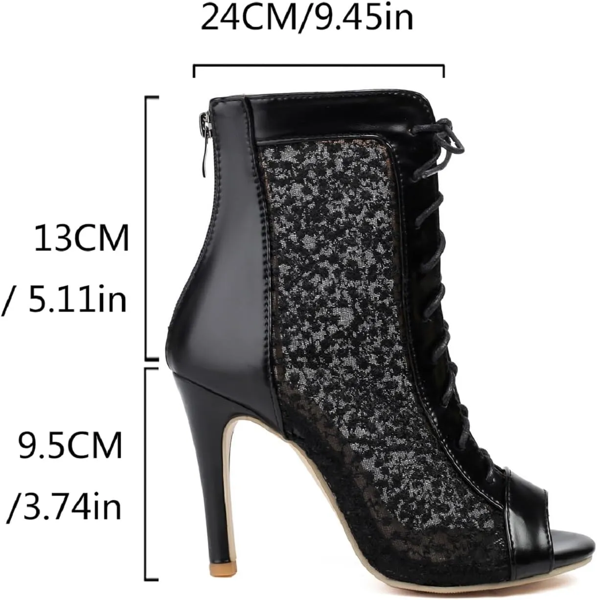 Women Elegant Peep Toe Lace Booties Back Zipper Wedding Boots for Bride Stiletto High Heels Summer Ankle Jazzi Boots