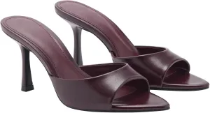 Women Heeled Mules Pointed Peep Toe Stiletto High Heel Slip on Backless Summer Mules Slide Sandals Fashion Dress Shoes