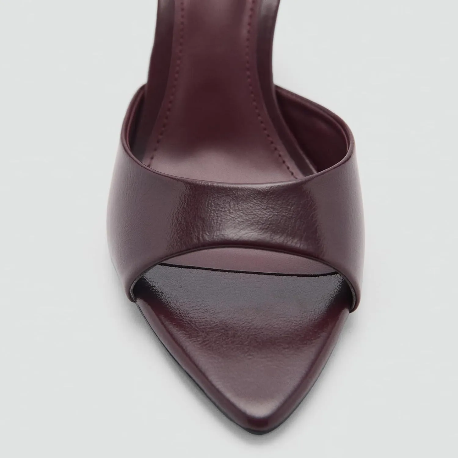 Women Heeled Mules Pointed Peep Toe Stiletto High Heel Slip on Backless Summer Mules Slide Sandals Fashion Dress Shoes