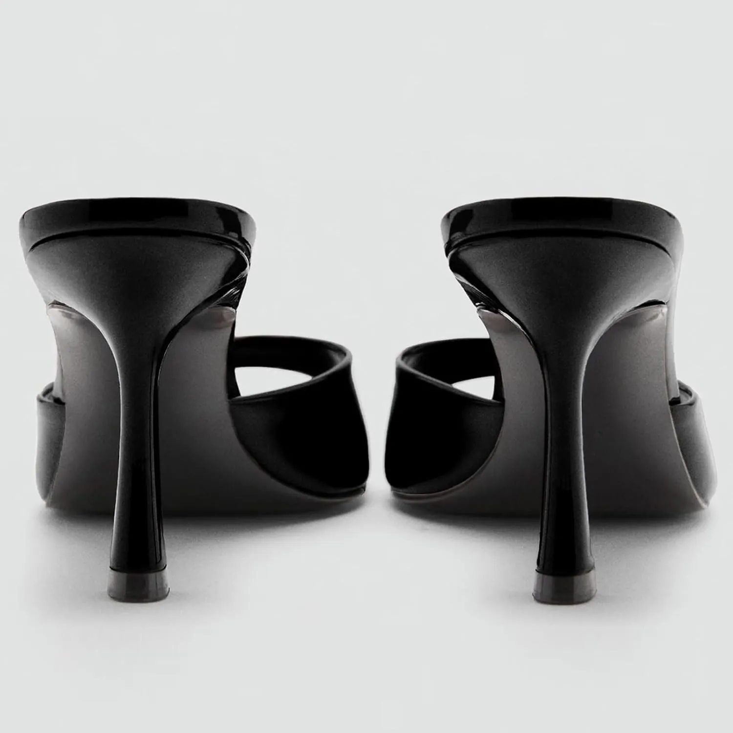 Women Heeled Mules Pointed Peep Toe Stiletto High Heel Slip on Backless Summer Mules Slide Sandals Fashion Dress Shoes