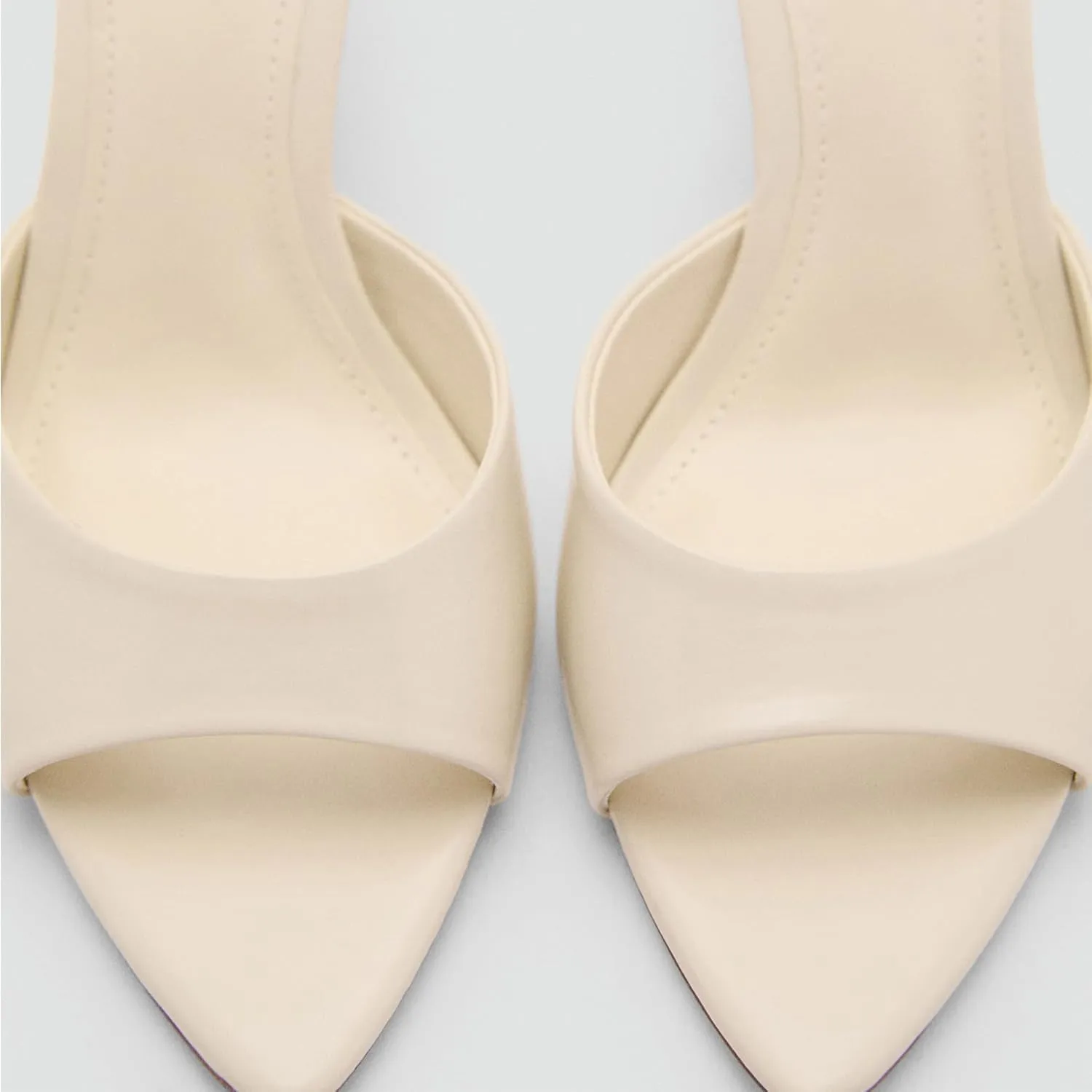 Women Heeled Mules Pointed Peep Toe Stiletto High Heel Slip on Backless Summer Mules Slide Sandals Fashion Dress Shoes