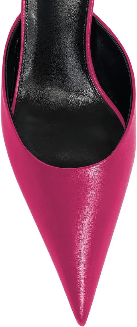 Women Stylish Pointed Toe Slip On Comfy Mules Low Kitten Heel Pumps Backless Ladies Casual Daily Slippers Size 4-16 US