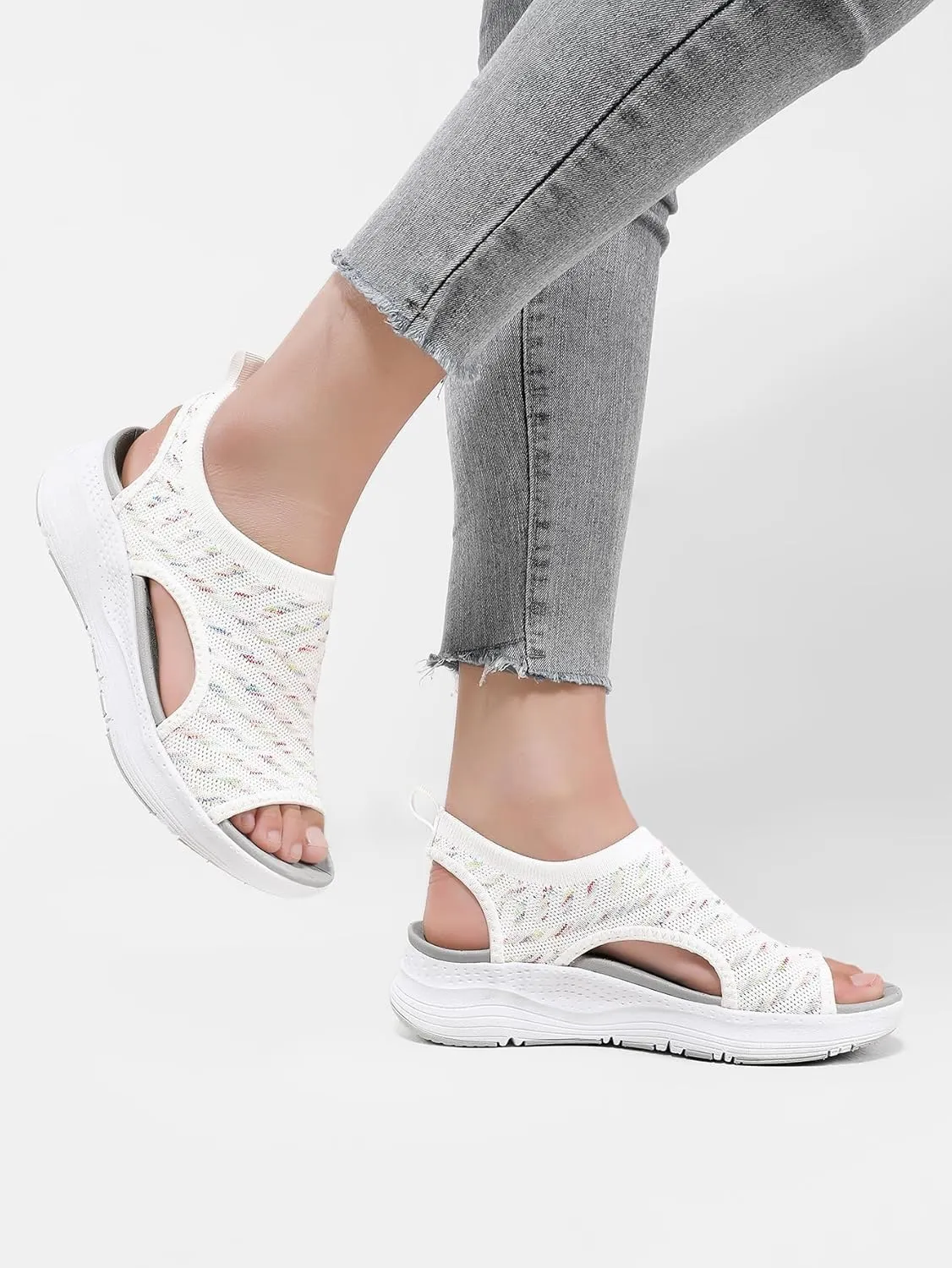 Women Walking Sandals Arch Support Orthotic Comfortable Plantar Fasciitis Non-slip Casual Open Toe Sport Sandals for Athletic Summer Beach