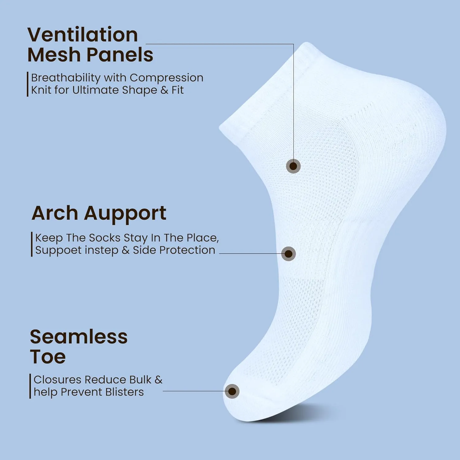 Women's Ankle Socks, Pack Of 6